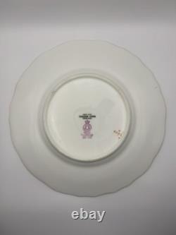 Set Of 6 Cauldon China England Hand Painted Green Gold Floral Plates 9