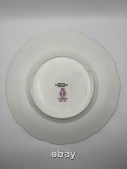 Set Of 6 Cauldon China England Hand Painted Green Gold Floral Plates 9