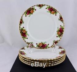 Set Of 6 Royal Albert China Old Country Roses Dinner Plates, England Mint