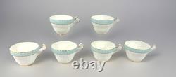 Set Of 6 VTG Paragon England Turquoise Blue Bone China Tea Trios 18pc Cup Saucer