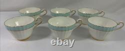 Set Of 6 VTG Paragon England Turquoise Blue Bone China Tea Trios 18pc Cup Saucer