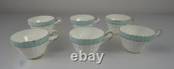 Set Of 6 VTG Paragon England Turquoise Blue Bone China Tea Trios 18pc Cup Saucer