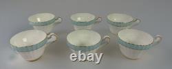 Set Of 6 VTG Paragon England Turquoise Blue Bone China Tea Trios 18pc Cup Saucer