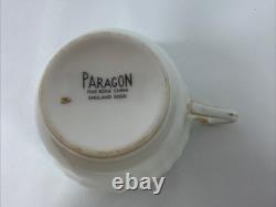 Set Of 6 VTG Paragon England Turquoise Blue Bone China Tea Trios 18pc Cup Saucer
