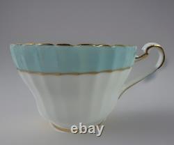 Set Of 6 VTG Paragon England Turquoise Blue Bone China Tea Trios 18pc Cup Saucer