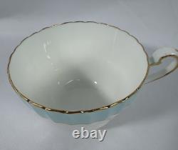 Set Of 6 VTG Paragon England Turquoise Blue Bone China Tea Trios 18pc Cup Saucer