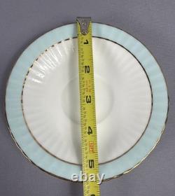 Set Of 6 VTG Paragon England Turquoise Blue Bone China Tea Trios 18pc Cup Saucer