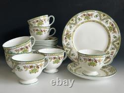 Set Of 7 Wedgwood Bone China Tamarisk Pattern Tea Trio Sets Made In England