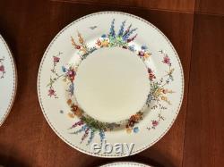 Set Of 8 CROWN STAFFORDSHIRE china FLOWER GARDEN pattern Dinner Plates 10 3/4