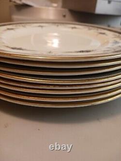 Set Of 8 MINTON'S GRASMERE BLUE 10.5 DINNER PLATES