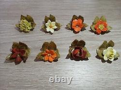 Set Of 8 Royal Adderly Floral Bone China Made In England Place Card Holder