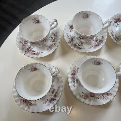 Set Of 8 Royal Albert Lavender Rose Teacups & Saucers, Bone China England EUC