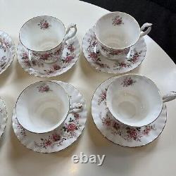 Set Of 8 Royal Albert Lavender Rose Teacups & Saucers, Bone China England EUC