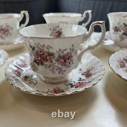 Set Of 8 Royal Albert Lavender Rose Teacups & Saucers, Bone China England EUC