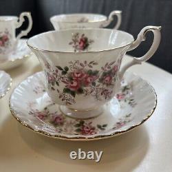 Set Of 8 Royal Albert Lavender Rose Teacups & Saucers, Bone China England EUC