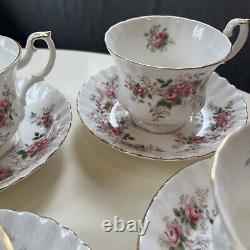 Set Of 8 Royal Albert Lavender Rose Teacups & Saucers, Bone China England EUC