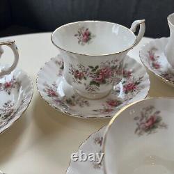 Set Of 8 Royal Albert Lavender Rose Teacups & Saucers, Bone China England EUC