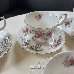 Set Of 8 Royal Albert Lavender Rose Teacups & Saucers, Bone China England EUC