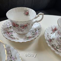 Set Of 8 Royal Albert Lavender Rose Teacups & Saucers, Bone China England EUC