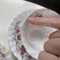 Set Of 8 Royal Albert Lavender Rose Teacups & Saucers, Bone China England EUC