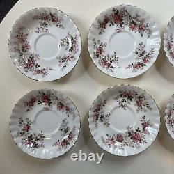 Set Of 8 Royal Albert Lavender Rose Teacups & Saucers, Bone China England EUC