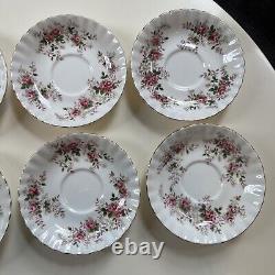 Set Of 8 Royal Albert Lavender Rose Teacups & Saucers, Bone China England EUC