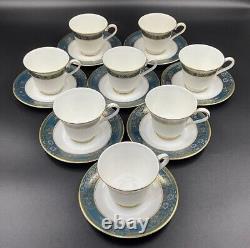 Set Of 8 Royal Doulton CARLYLE H5018 Cups & Saucers Fine Bone China England