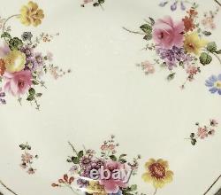 Set Of 8 Vintage ROYAL CROWN DERBY England Bone China Floral Dinner Plates