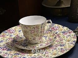 Set Of Chinz Made In England 6 Teacups & 8 Plates