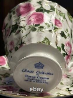 Set Of Chinz Made In England 6 Teacups & 8 Plates