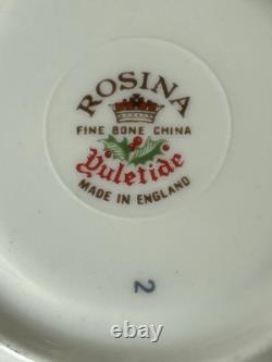 Set ROSINA YULETIDE Fine Bone China 34 Pieces Christmas Holly Made In England