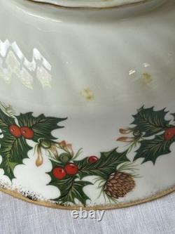 Set ROSINA YULETIDE Fine Bone China 34 Pieces Christmas Holly Made In England
