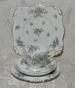 Set da tè per 2 Tuscan China Made in England c1940 Forget Me Not Tea Set for 2