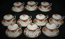 Set of 10 Royal Albert OLD COUNTRY ROSES 1962 Bone China Cups & Saucers ENGLAND