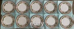 Set of 10 Spode Christmas Rose DINNER PLATES, England, Fine China, 10 5/8