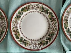 Set of 10 Spode Christmas Rose DINNER PLATES, England, Fine China, 10 5/8