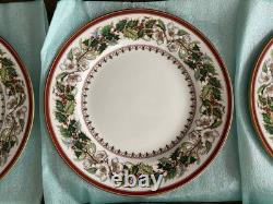 Set of 10 Spode Christmas Rose DINNER PLATES, England, Fine China, 10 5/8