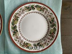 Set of 10 Spode Christmas Rose DINNER PLATES, England, Fine China, 10 5/8