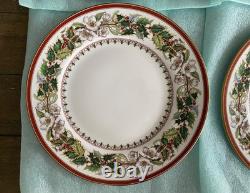Set of 10 Spode Christmas Rose DINNER PLATES, England, Fine China, 10 5/8