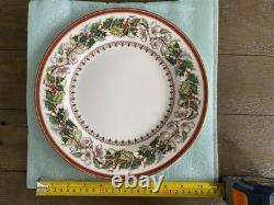 Set of 10 Spode Christmas Rose DINNER PLATES, England, Fine China, 10 5/8