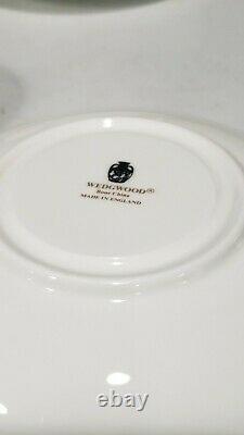 Set of 10 Wedgwood Cups Saucers Plain White Footed Bone China Made in England