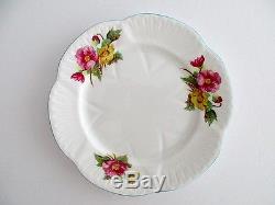 Set of 11, Shelley England Begonia Fine Bone China Salad Plate, Vintage