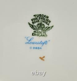 Set of 11 TUSCAN LOWESTOFT BLUE 9 Square COOKIE / SALAD PLATES England