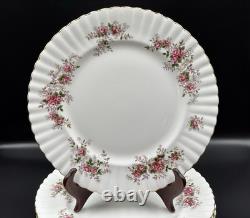 Set of (12) Royal Albert Lavender Rose 10.375 Bone China Dinner Plates England
