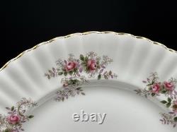 Set of (12) Royal Albert Lavender Rose 10.375 Bone China Dinner Plates England