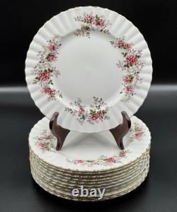 Set of (12) Royal Albert Lavender Rose 8.25 Bone China Salad Plates England