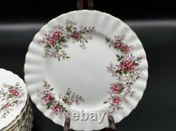 Set of (12) Royal Albert Lavender Rose 8.25 Bone China Salad Plates England