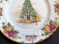 Set of 12 Royal Albert Old Country Roses Christmas Magic 1990 Christmas plate