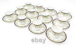 Set of 12 Royal Cauldon England Bone China Double Handled Teacups & Saucers