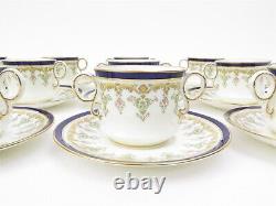 Set of 12 Royal Cauldon England Bone China Double Handled Teacups & Saucers